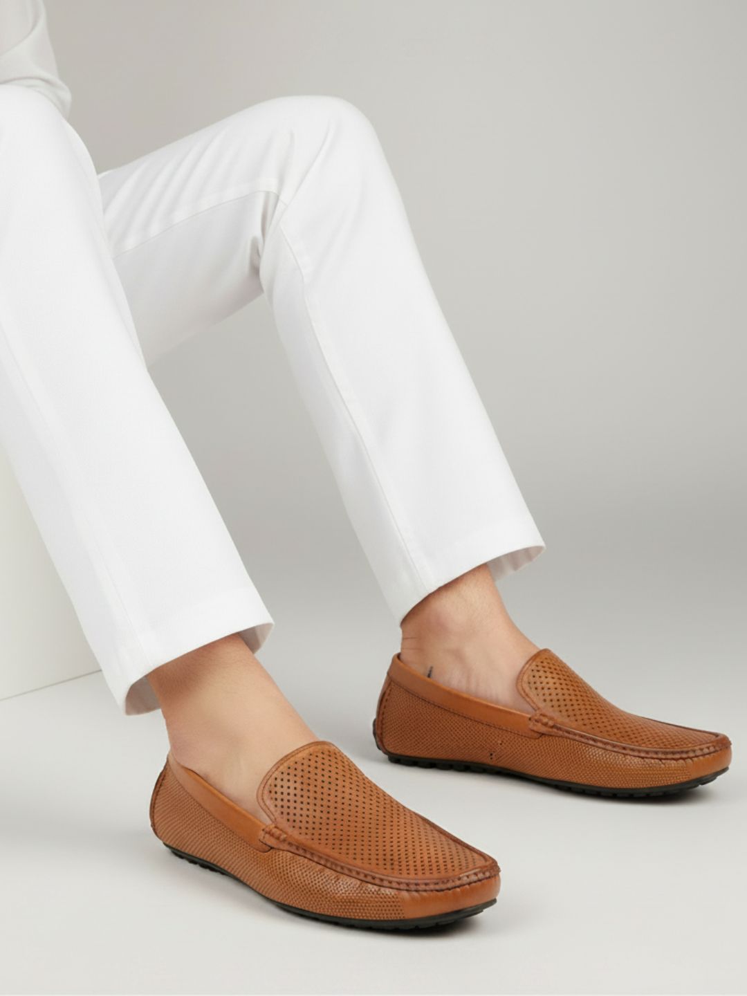 Atesber Tan Driving Casual Shoes For Men's