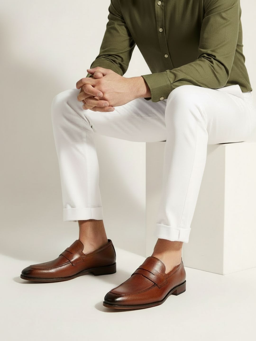Atesber Tan Formal Slipons For Mens