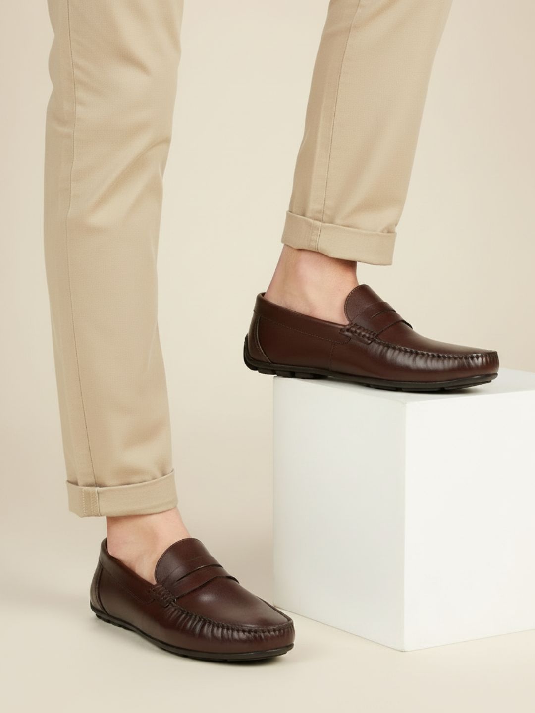 Atesber Brown Casual Driving Shoes For Mens