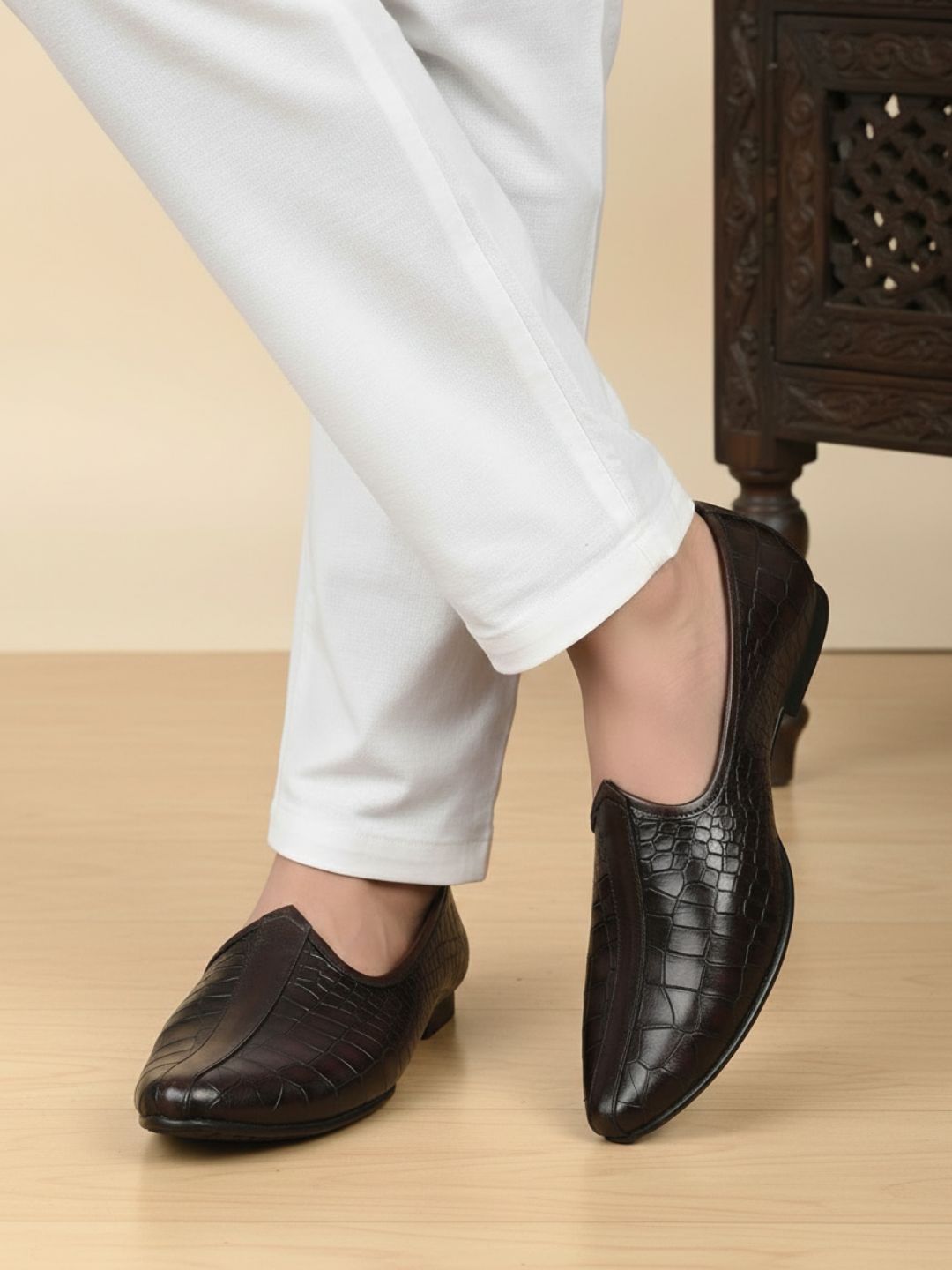 Atesber Moro Textured Casual Mojri For Mens