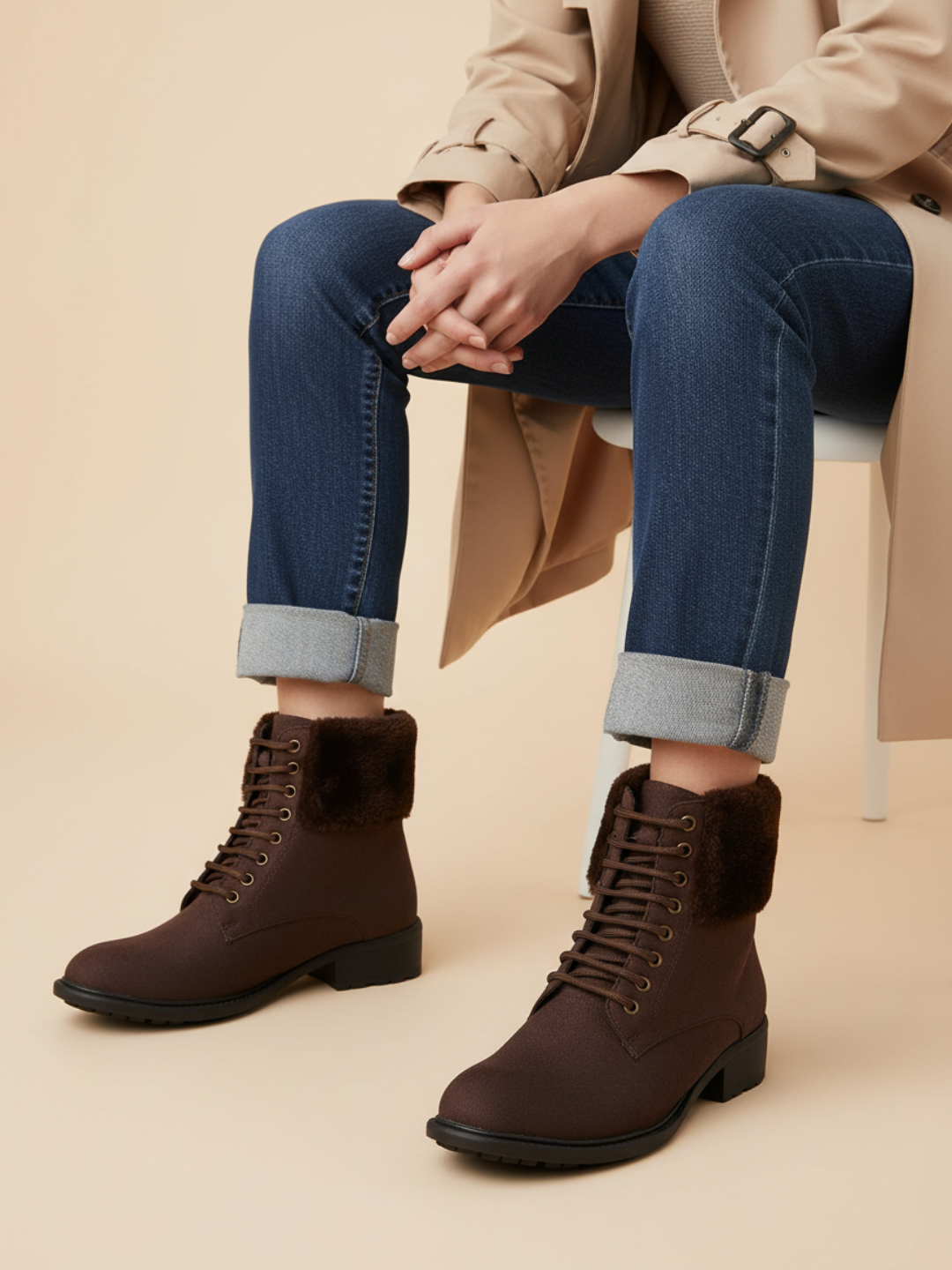 Women Brown Mid Top Heel Regular Boots