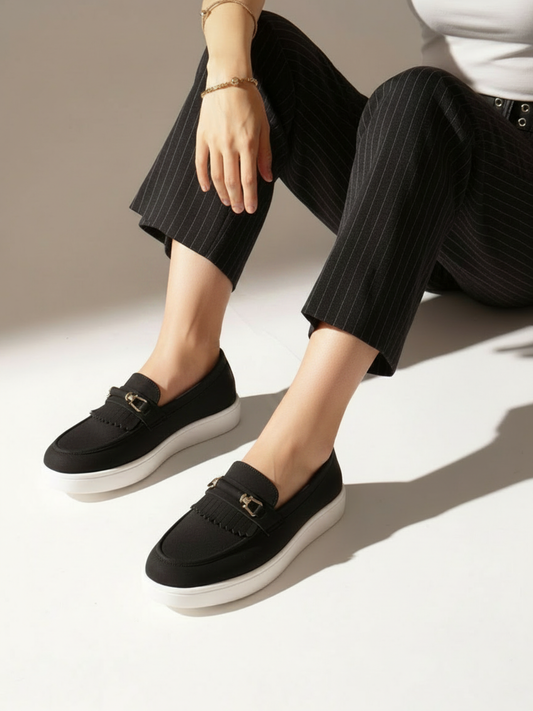 Women Black Lightweight Loafers