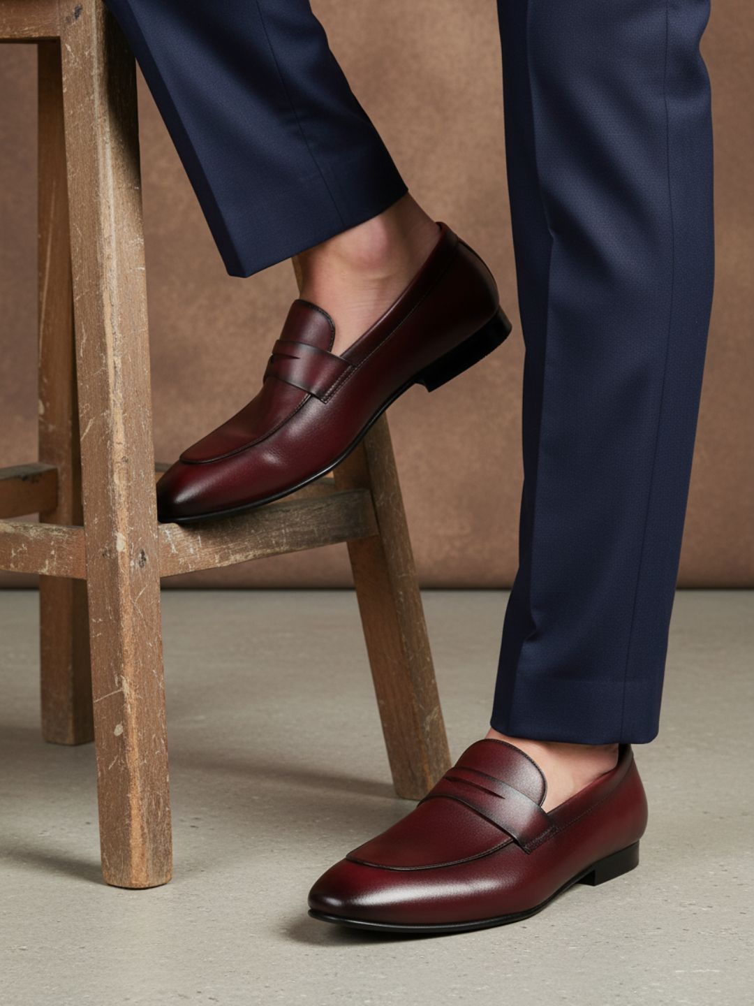 Atesber Wine Formal Slipon For Mens