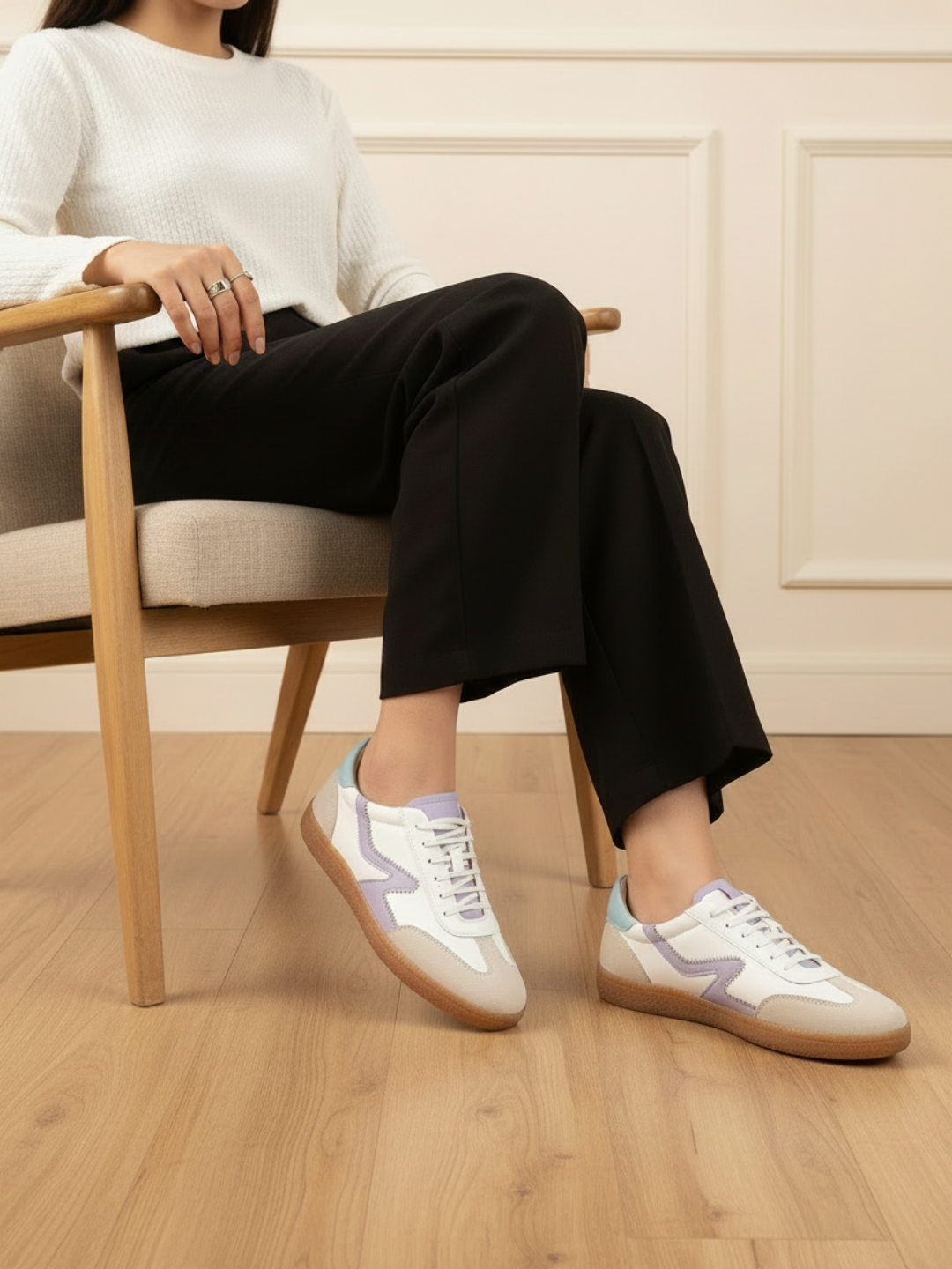 Women White Casual Solid Round Toe Sneakers