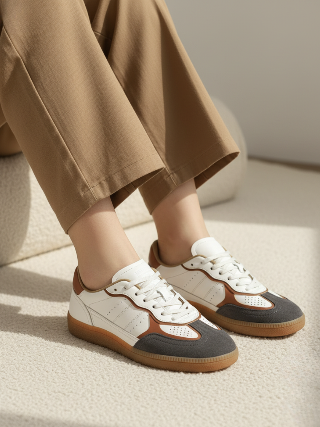 Women Grey Casual Solid Round Toe Sneakers