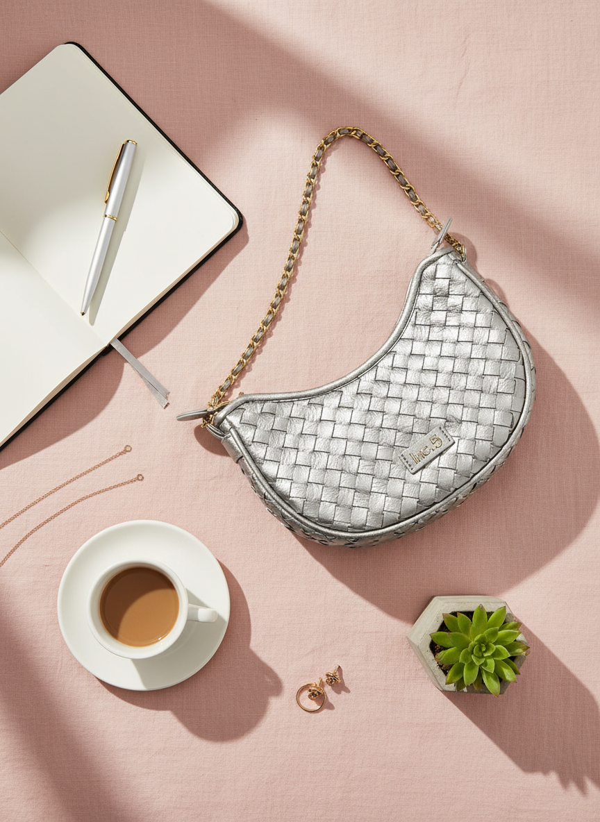 Womens Grey Textured Sling Bag With Zip Lock