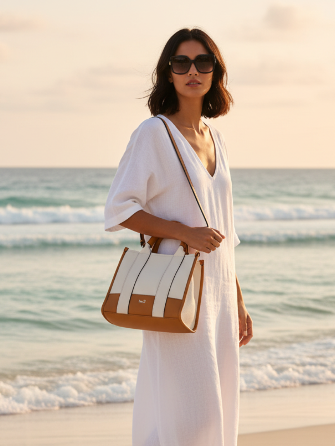 Womens Brown Casual Handbag With Zip Lock