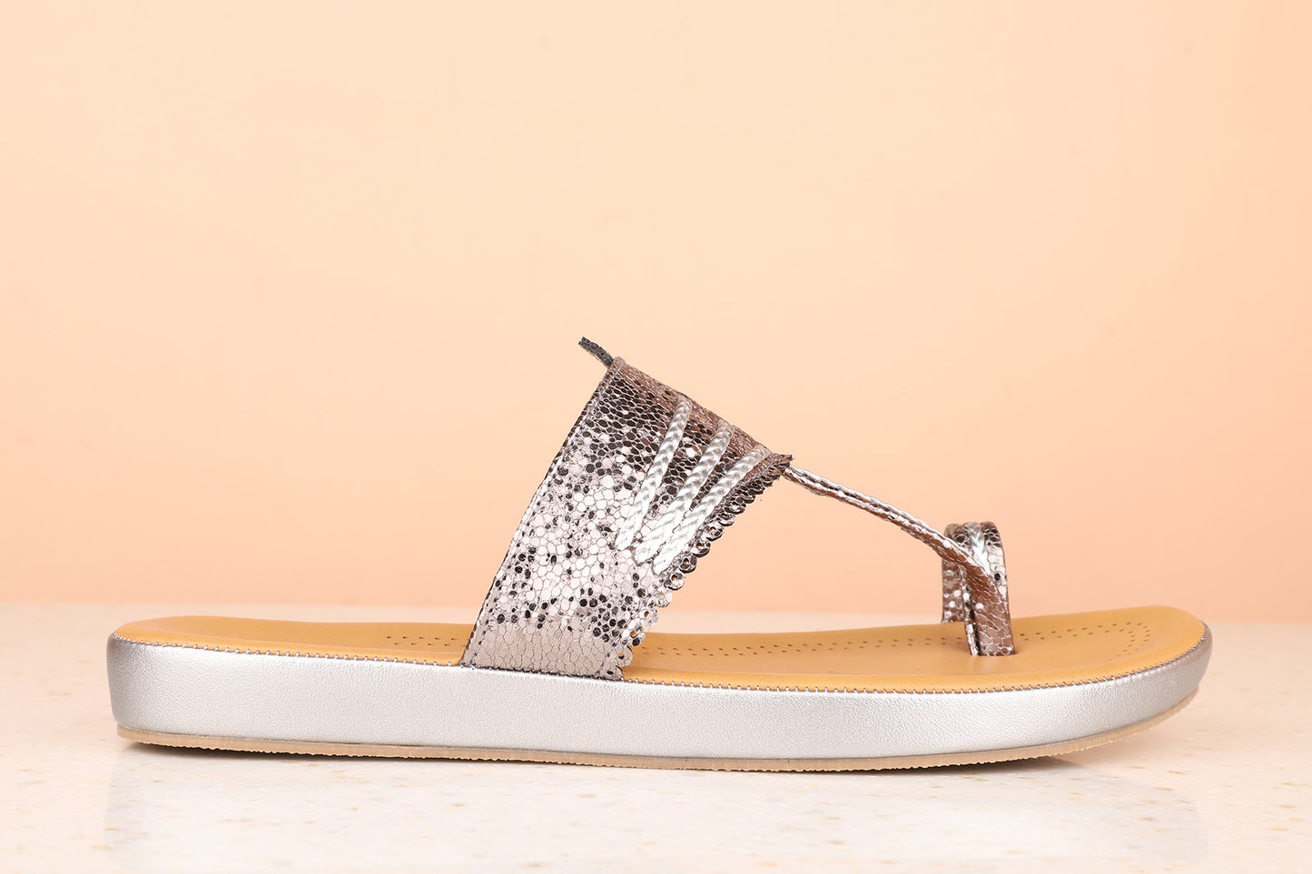 Women Pewter Embellished Wedge Heels