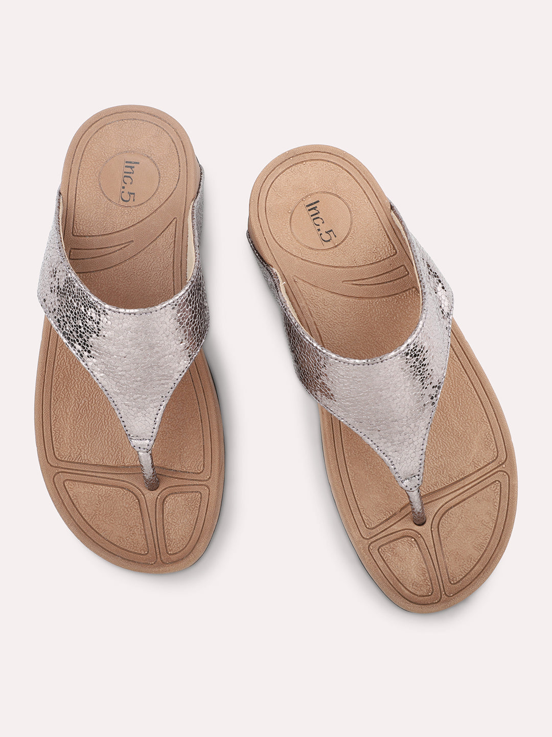 Women Pewter Embellished Comfort Heels