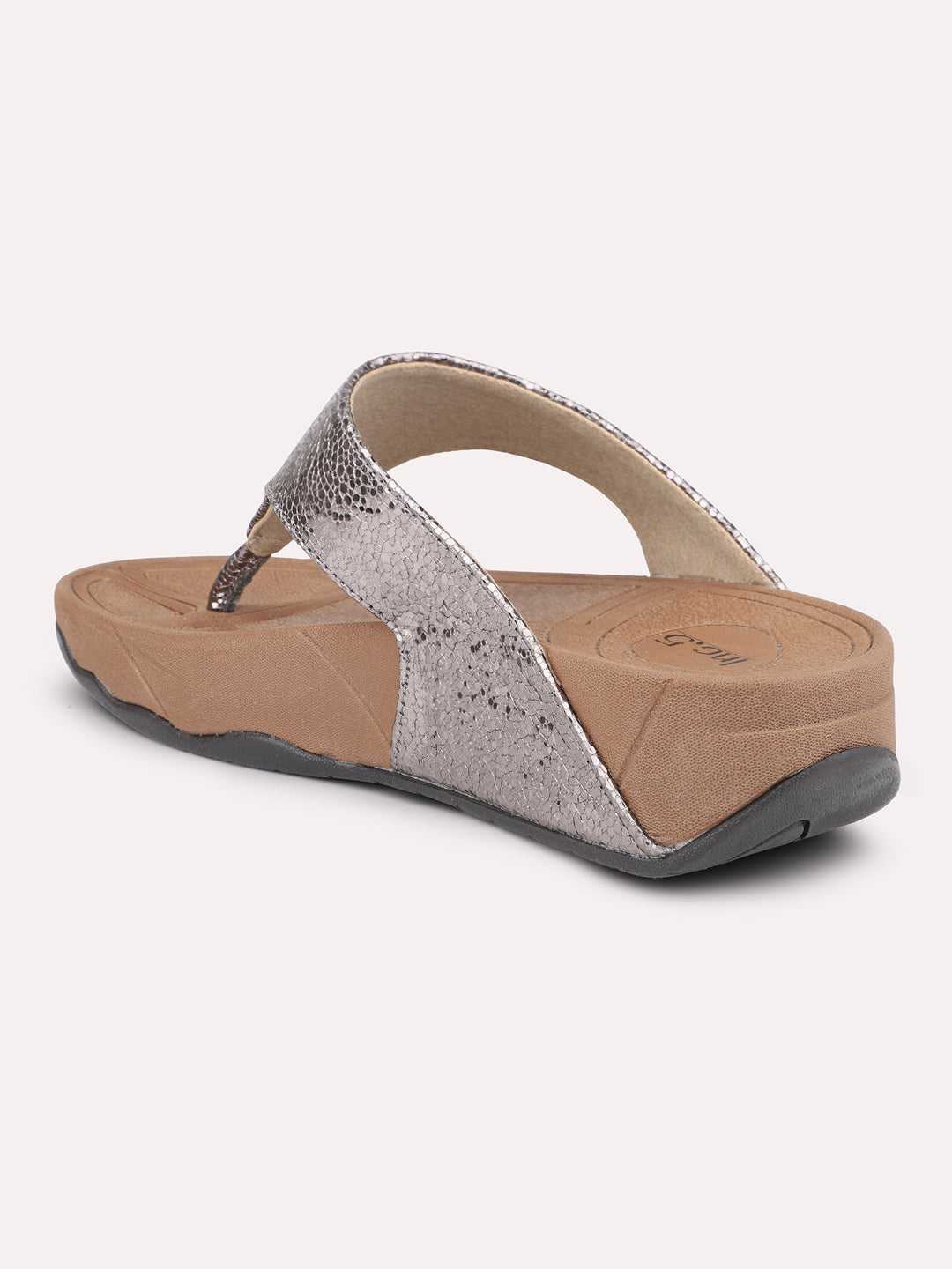 Women Pewter Embellished Comfort Heels