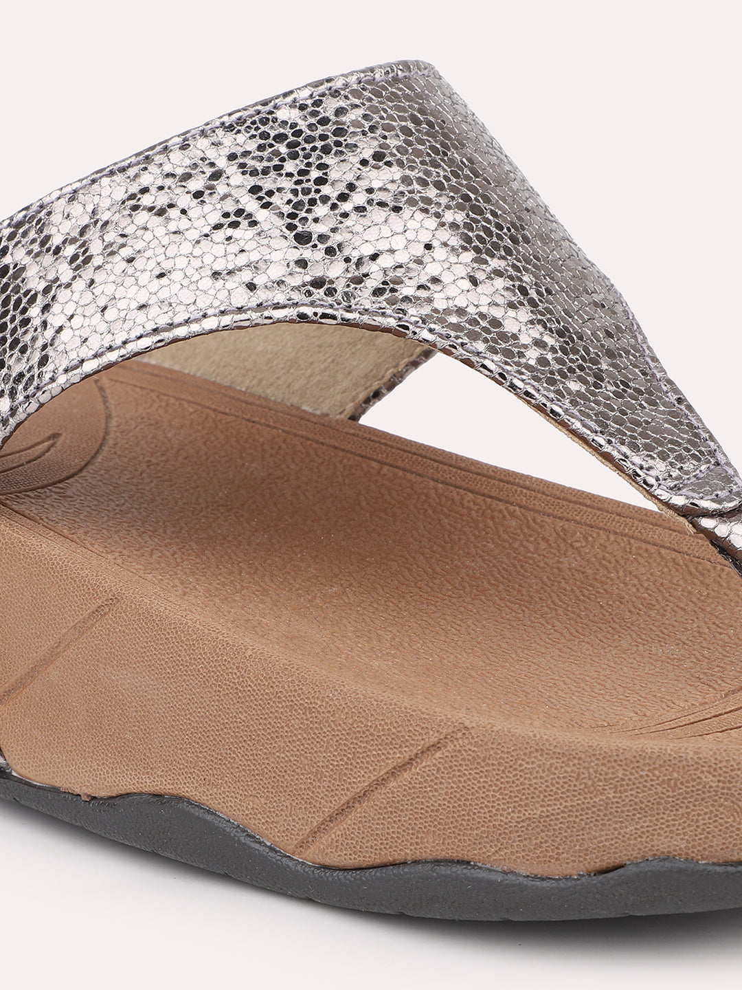 Women Pewter Embellished Comfort Heels