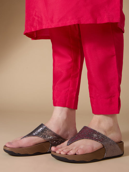 Women Pewter Embellished Comfort Heels