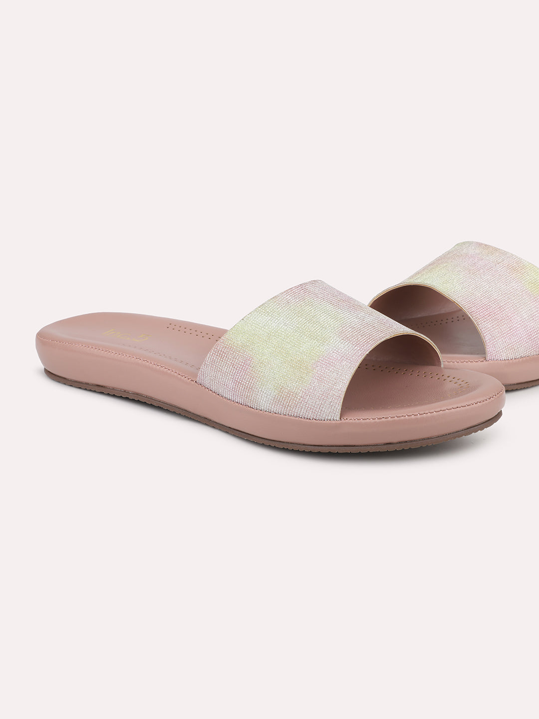 Women Peach-Toned Embellished Comfort Heels