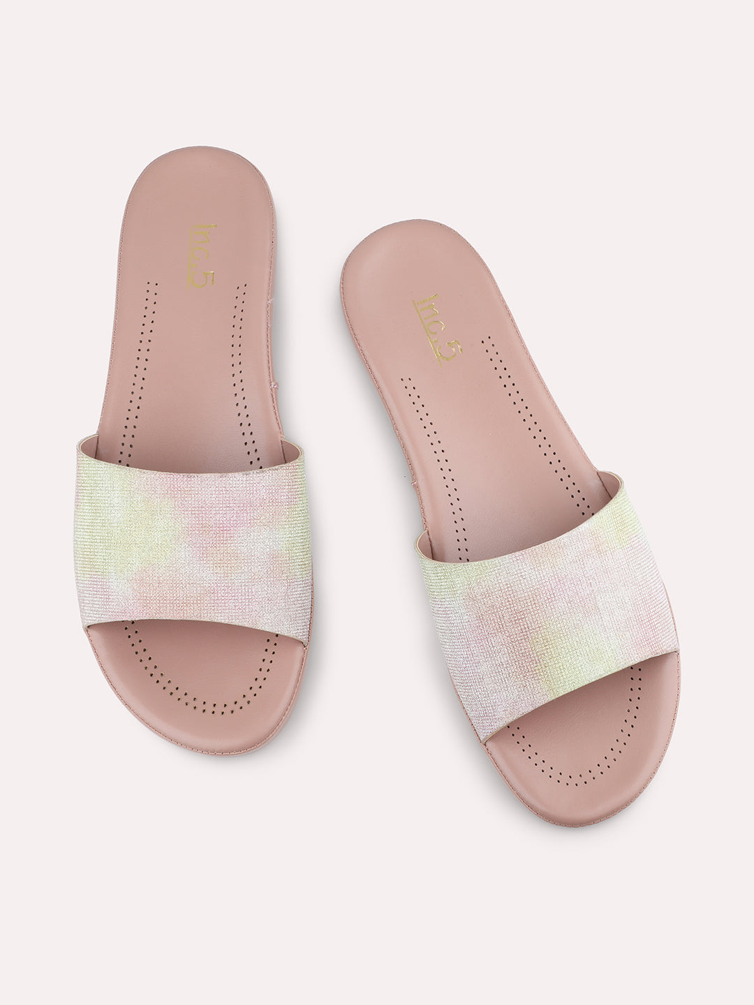 Women Peach-Toned Embellished Comfort Heels