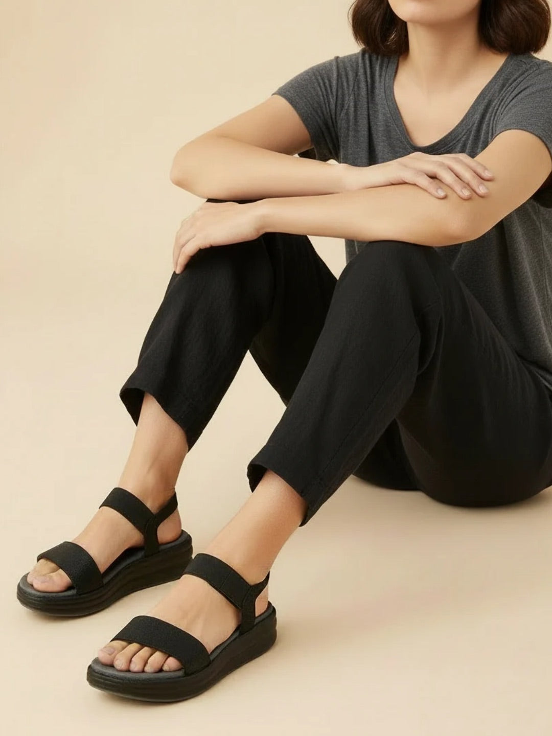 Women Black Comfort Heels