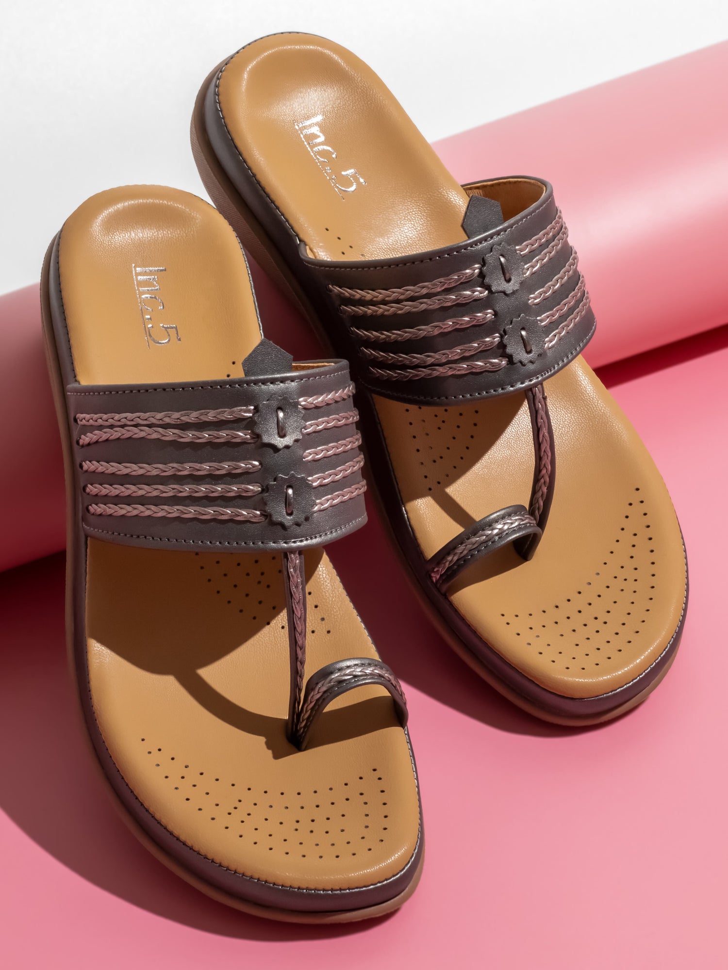 Women Pewter Embellished One Toe Comfort Heels