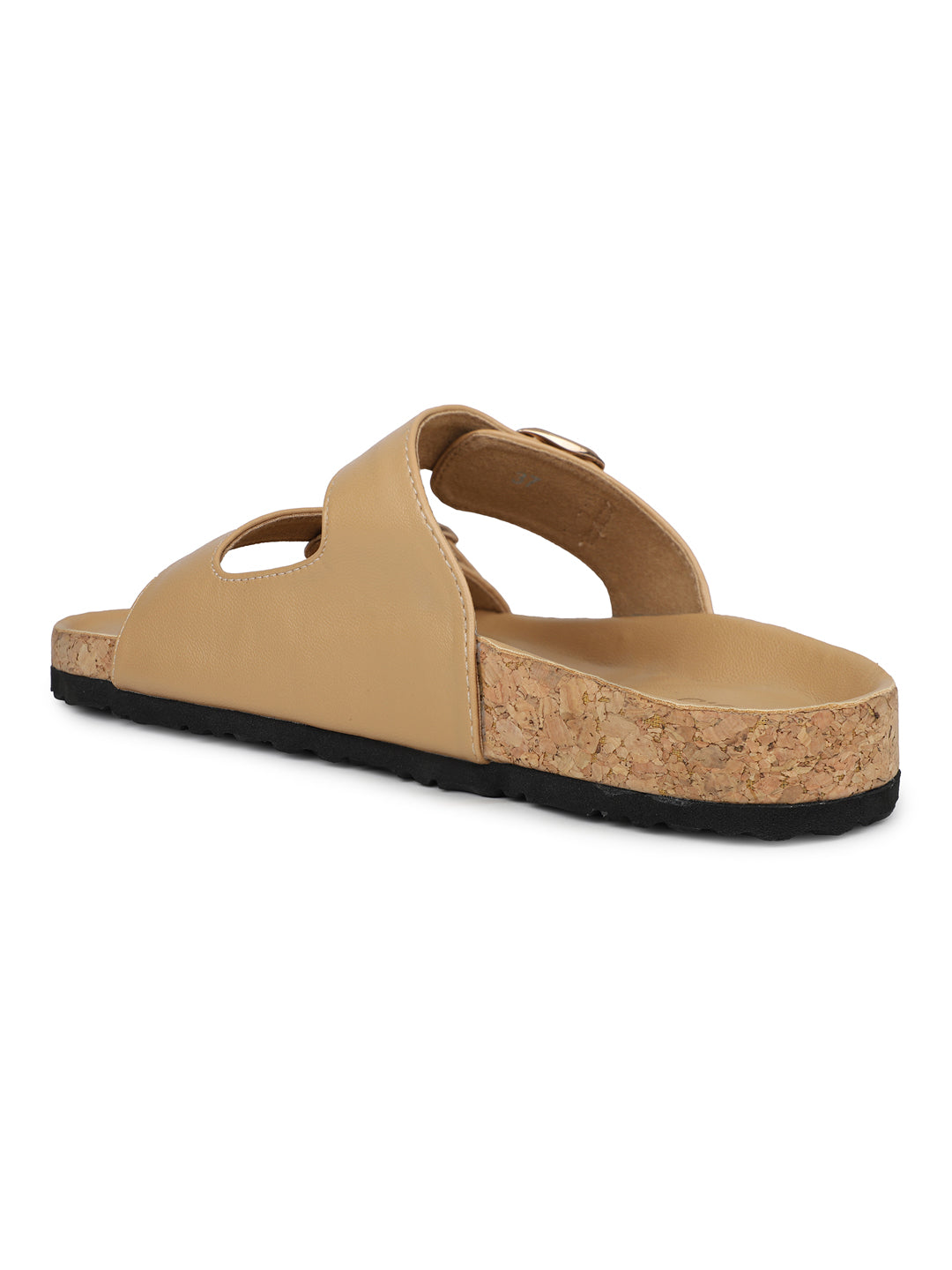Womens Beige Casual Solid Open Toe Flats