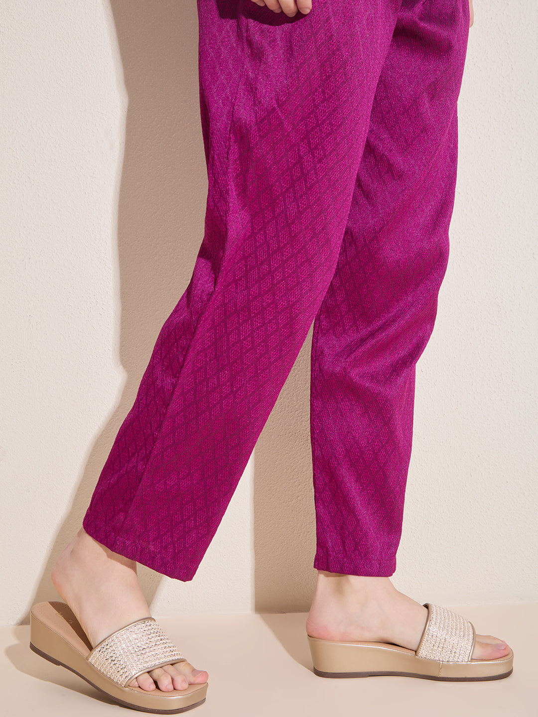 Womens Golden Casual Solid Round Toe Wedge Heel Sandals