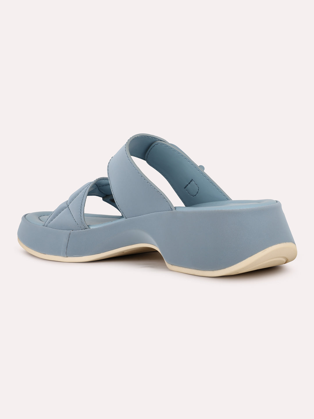 Women Blue Party Wear Solid Pointed Platform Heels