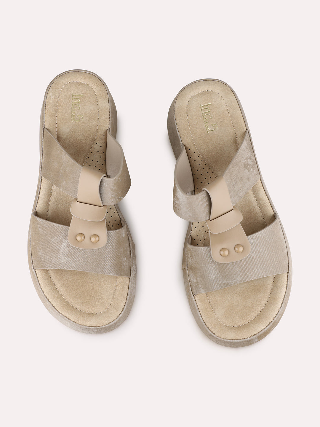 Women Beige Party Wear Solid Pointed Platform Heel Sandals