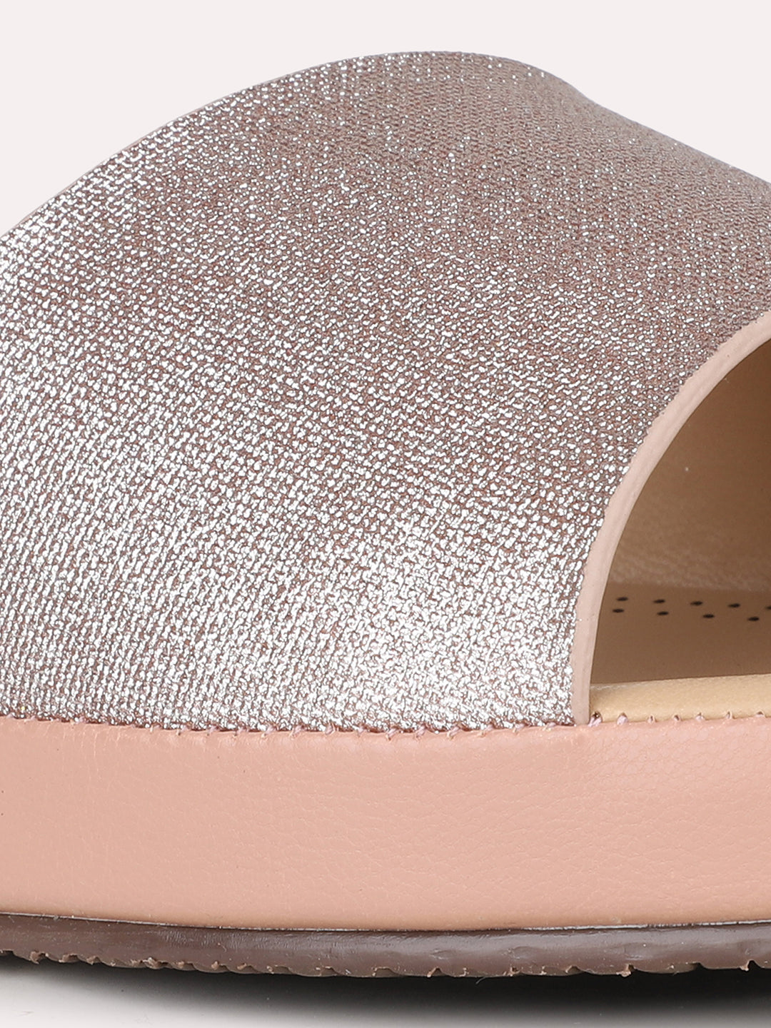 Womens Rose Golden Casual Solid Open Toe Flats