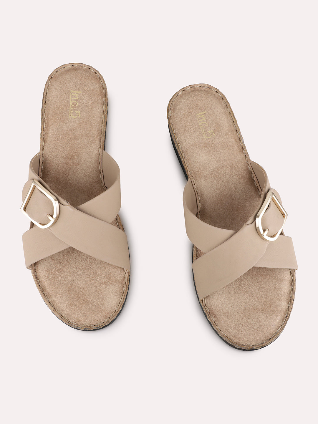 Womens Camel Brown Party Wear Solid Round Toe Wedge Heels