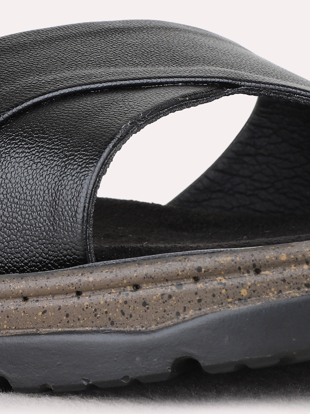 Womens Black Casual Solid Open Toe Flat Sandals