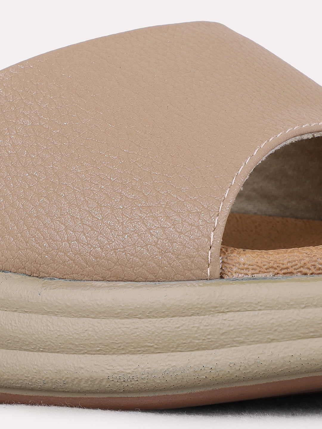 Womens Tan Casual Solid Pointed Toe Wedge Heel Sandals