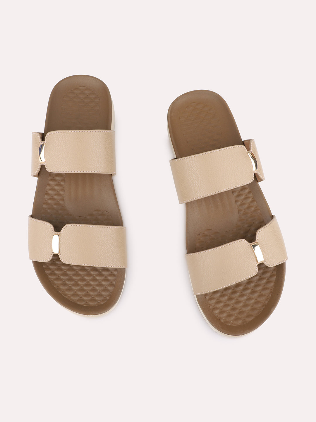 Womens Brown Casual Solid Open Toe Flats