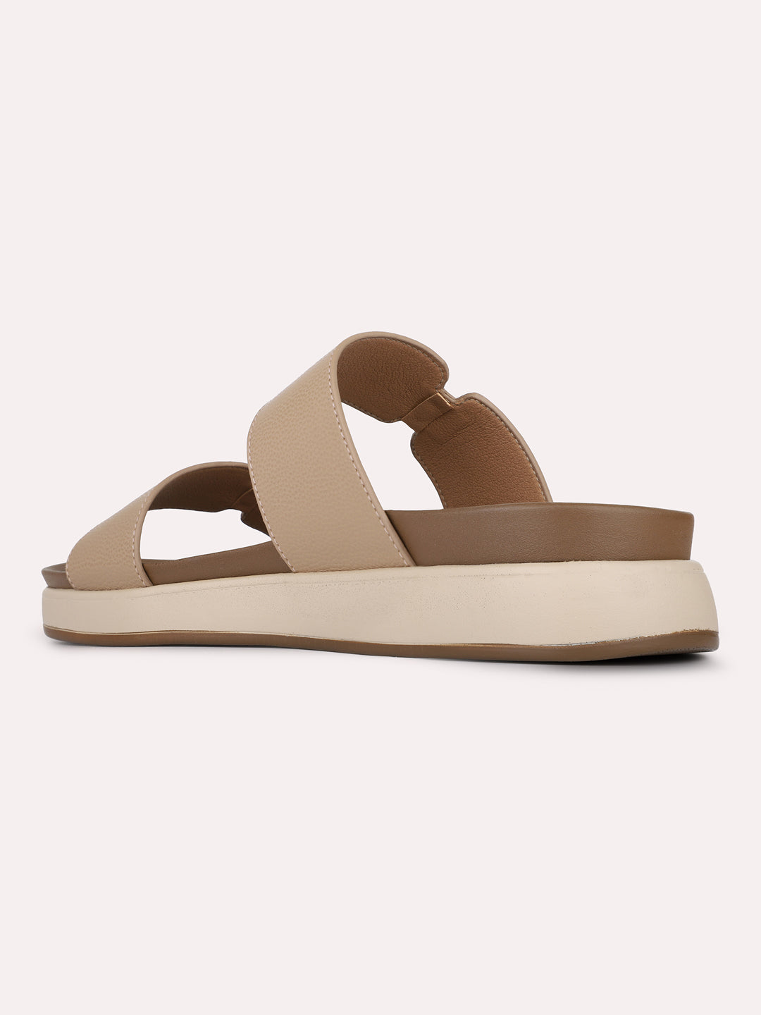 Womens Brown Casual Solid Open Toe Flats