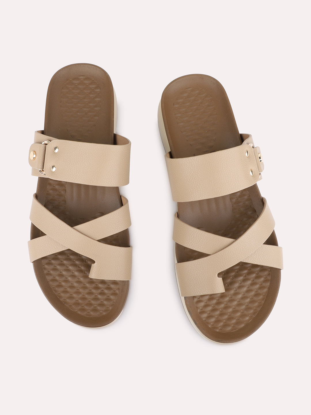 Womens Brown Casual Solid Pattern One Toe Flats