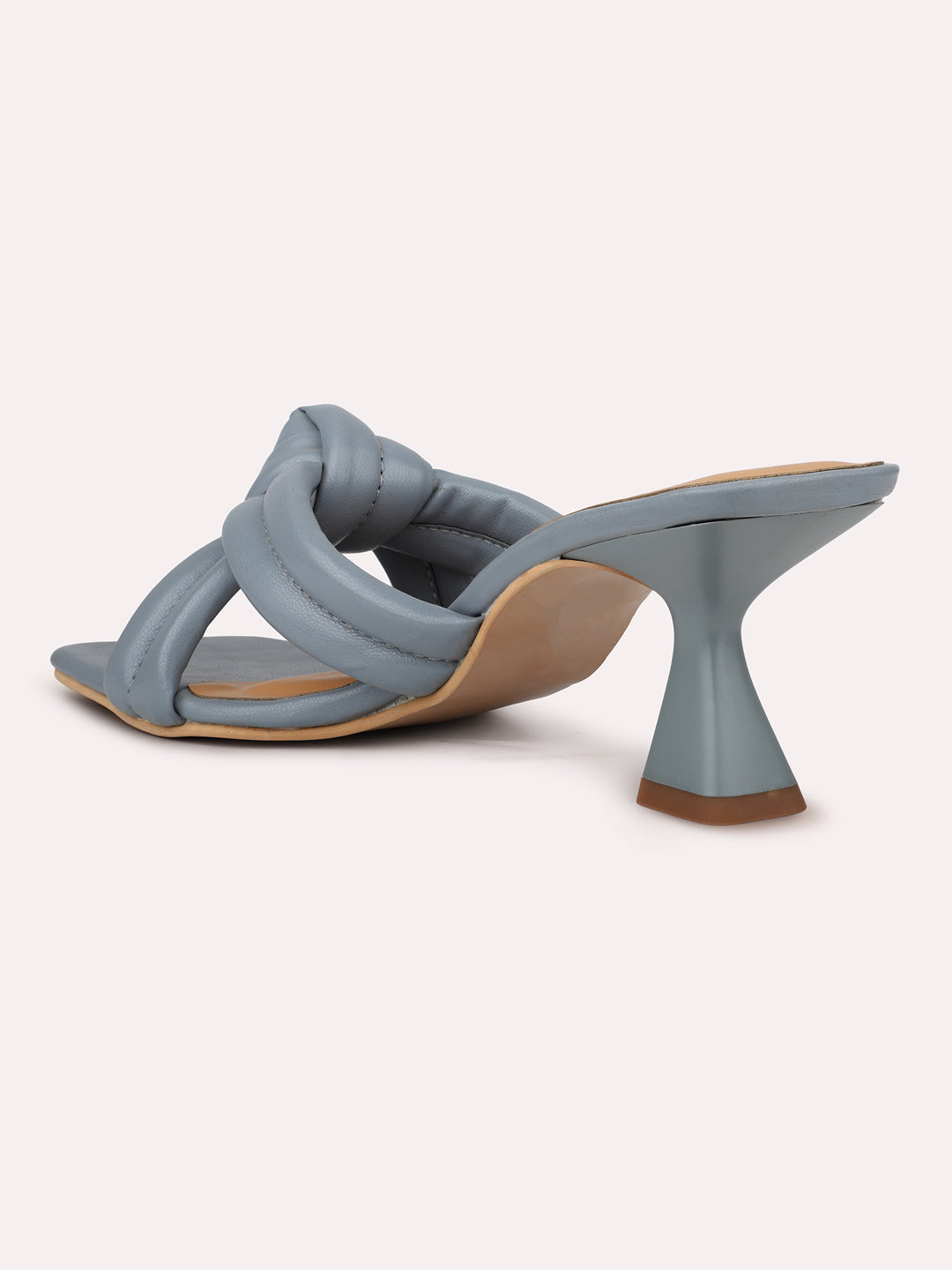 Women Grey Kitten Heels With Knot Detail