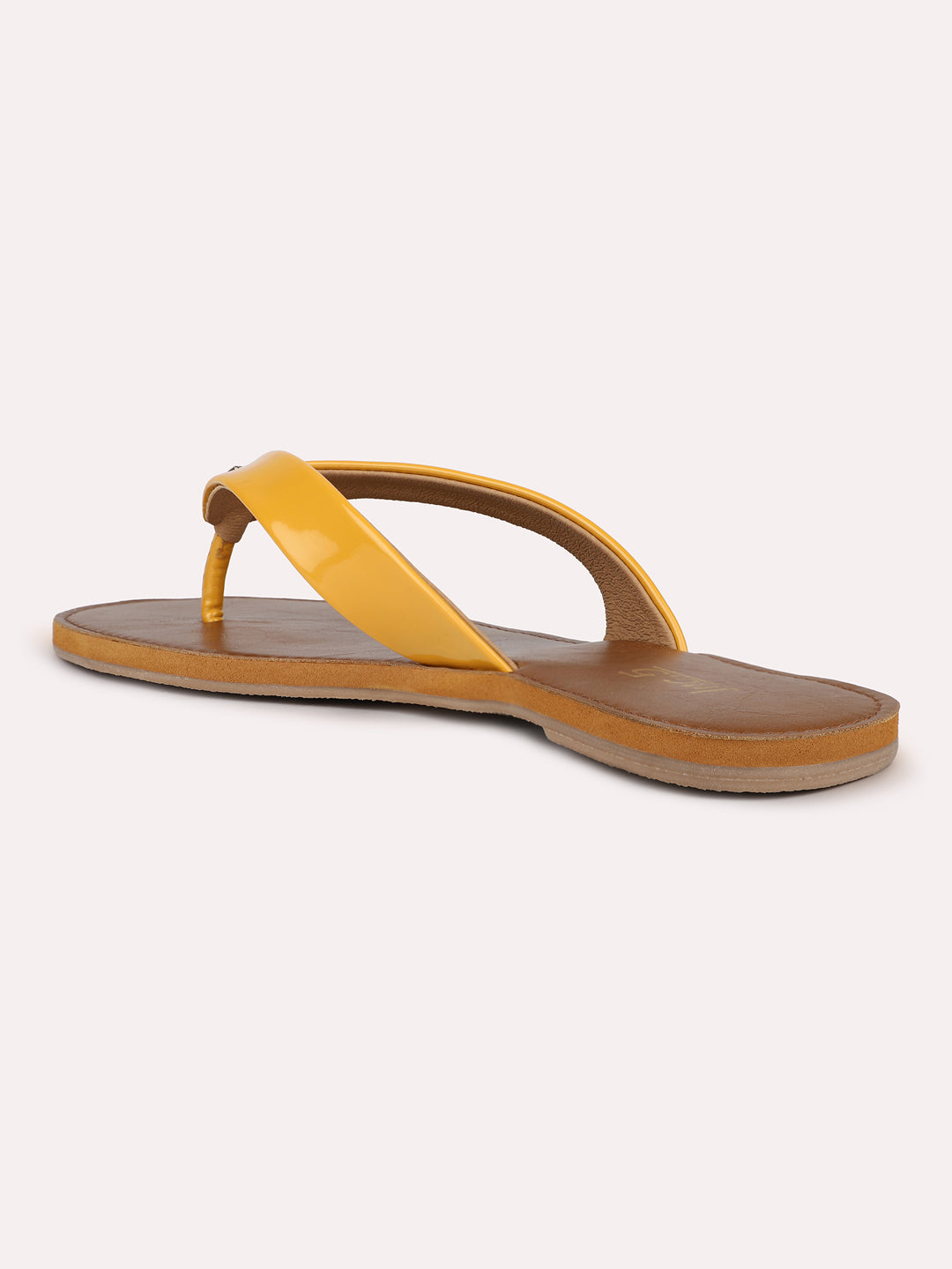 Womens Mustard Casual Solid Round Toe Flats