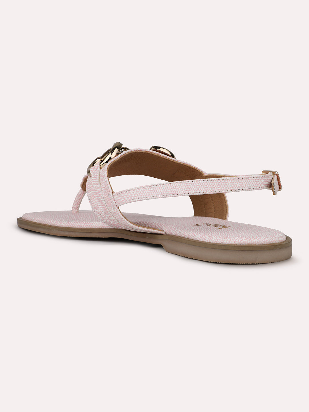 Womens Peach Casual Solid Square Flats