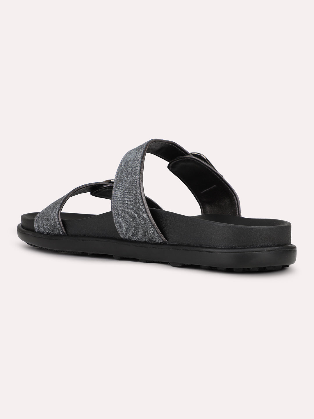 Womens Black Casual Solid Open Toe Flats