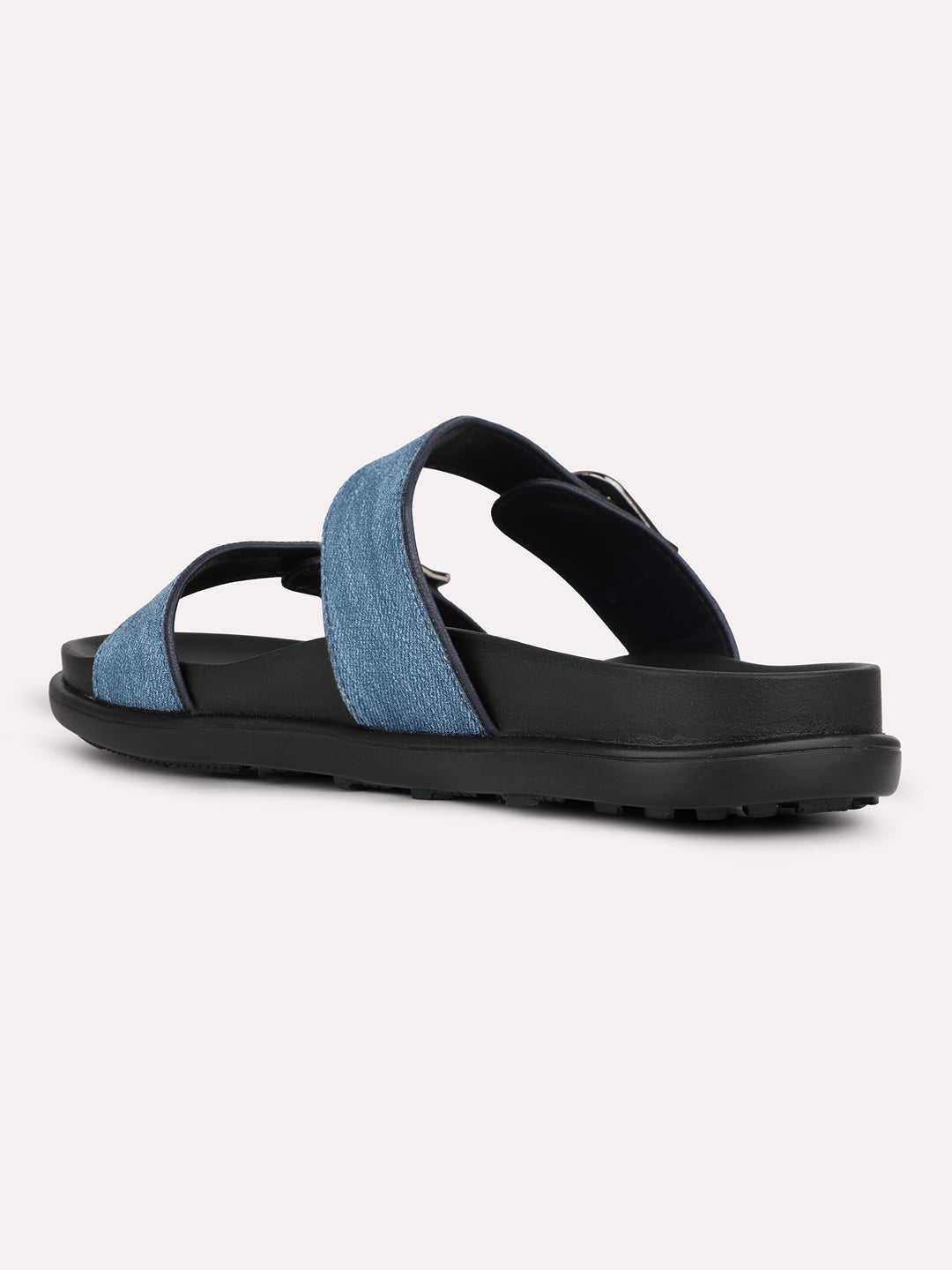 Womens Blue Casual Solid Open Toe Flats