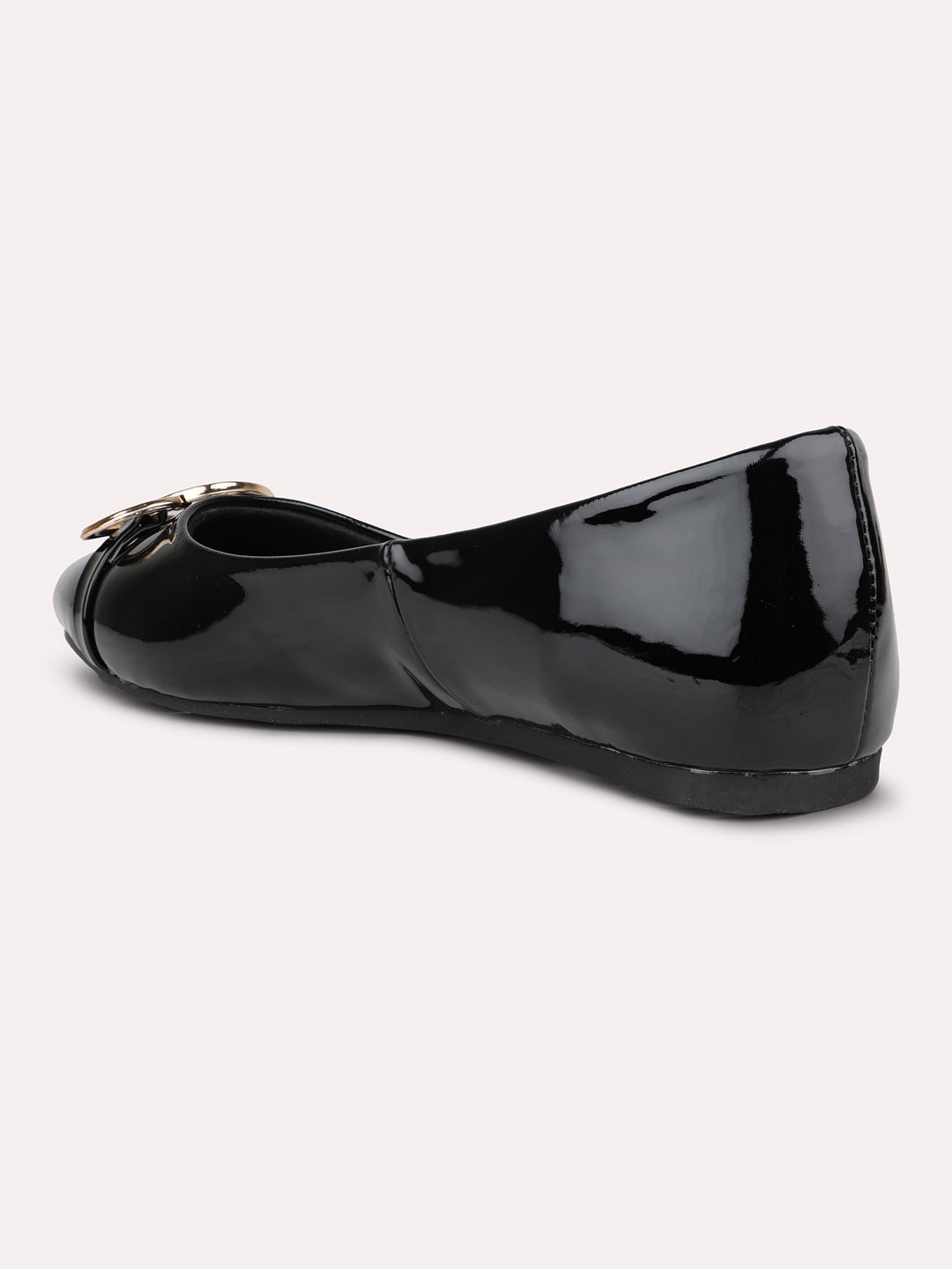 Womens Black Casual Solid Pointed Slip on Ballerina