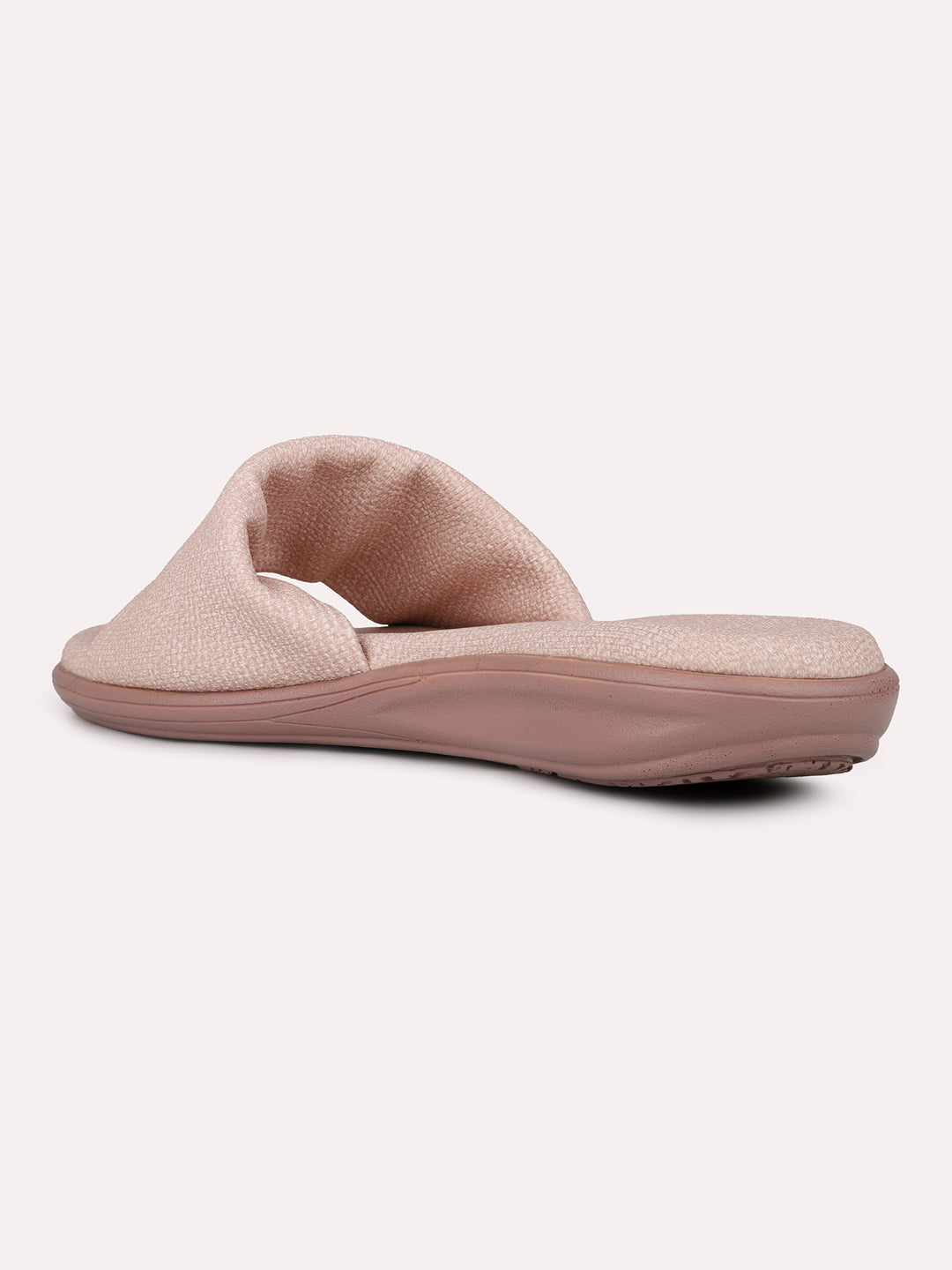 Womens Peach Casual Solid Round Toe Flats