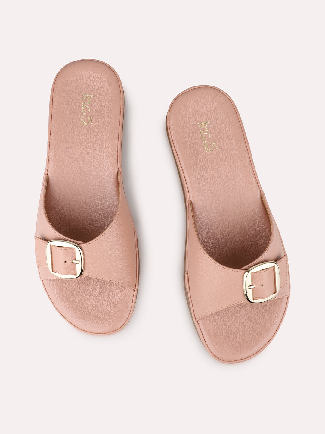 Womens Peach Casual Round Toe Comfort Flats