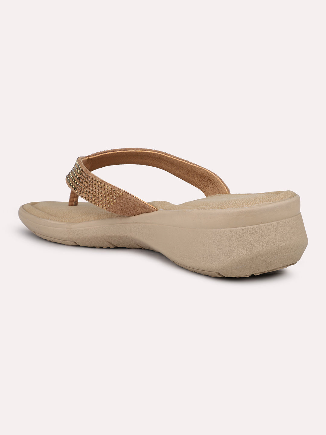 Womens Beige Casual Solid Round Toe Casual Flats