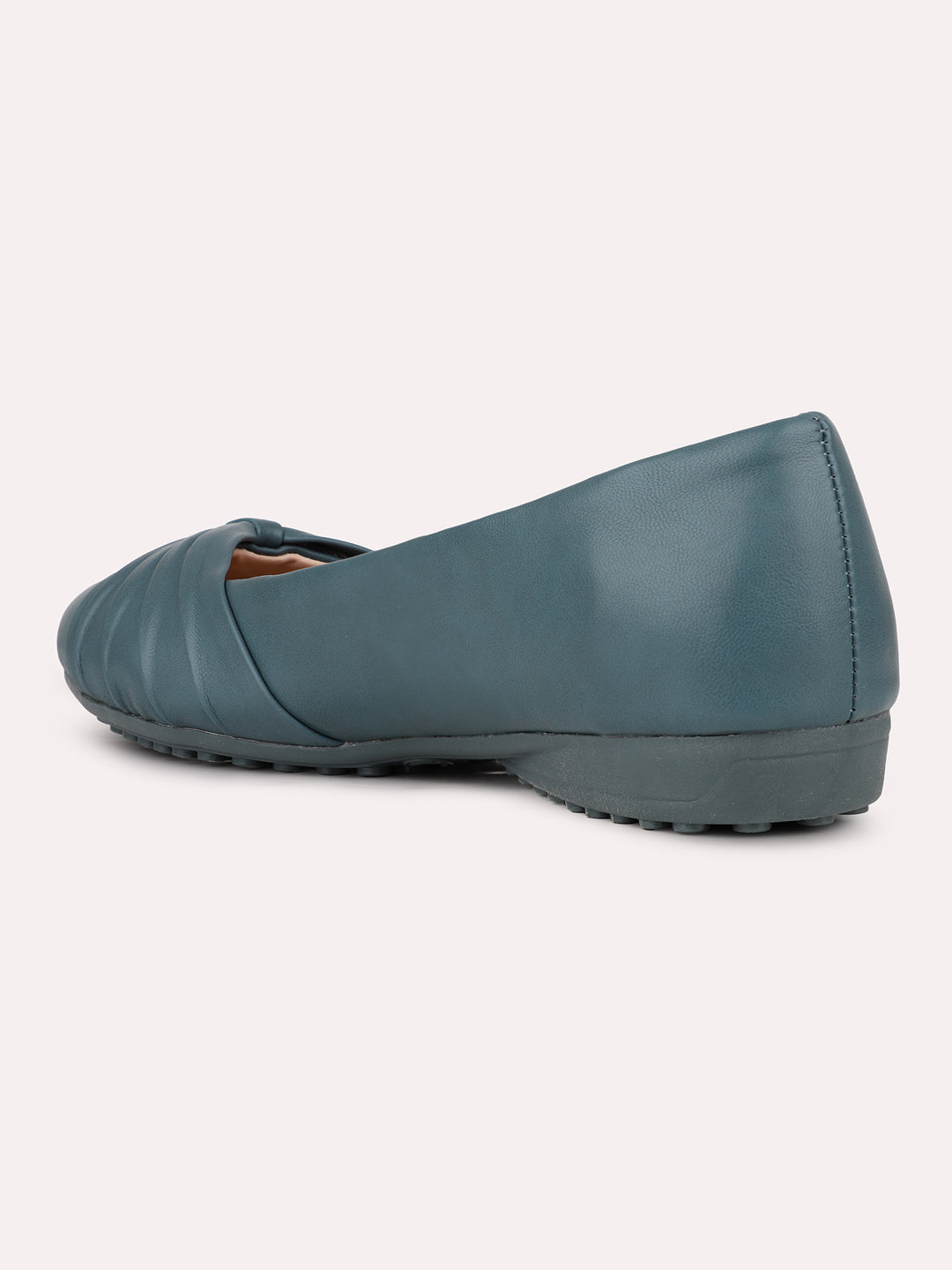 Womens Blue Casual Solid Round Toe Slip on Ballerina