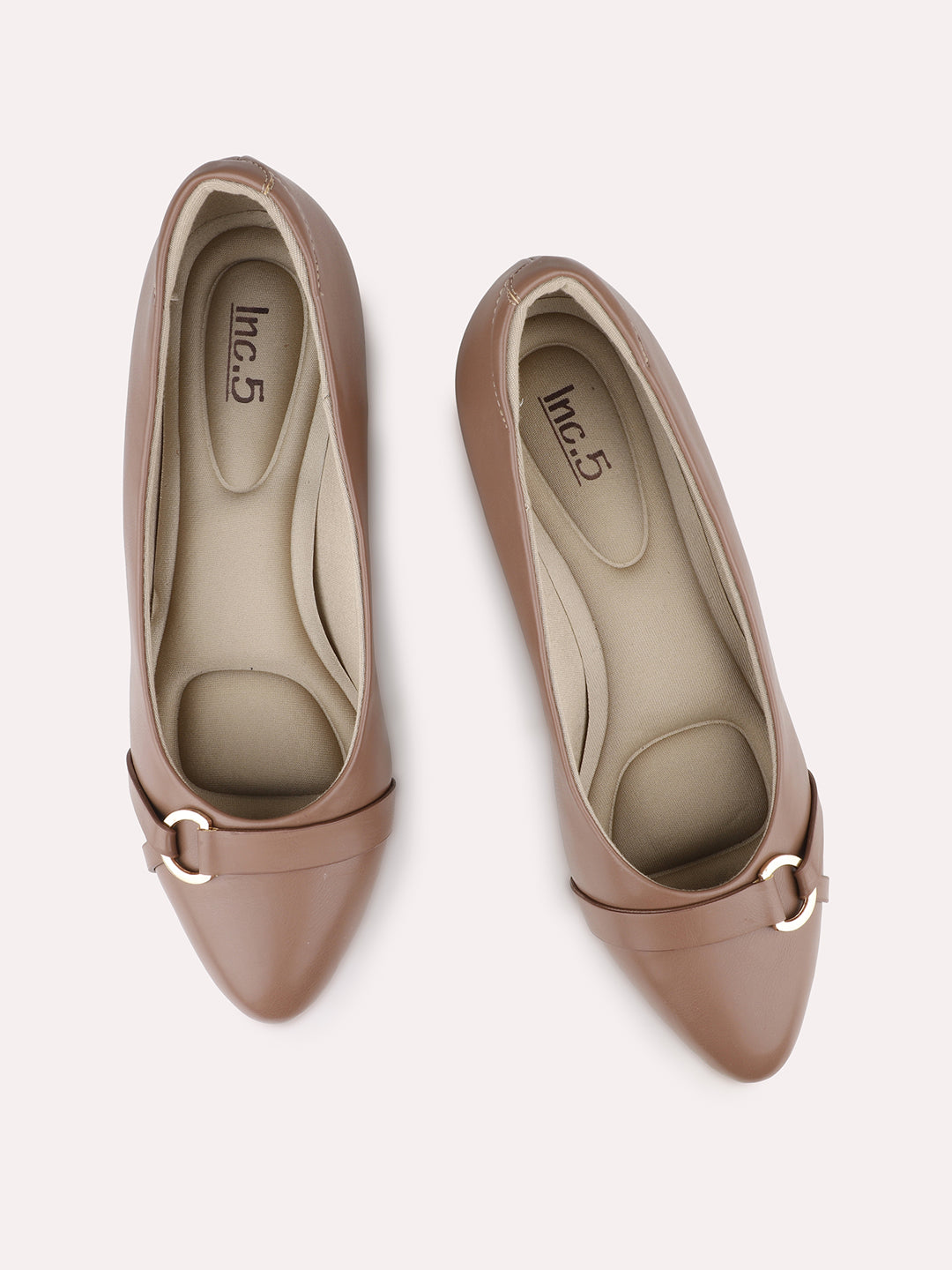 Womens Beige Party Wear Solid Pumps