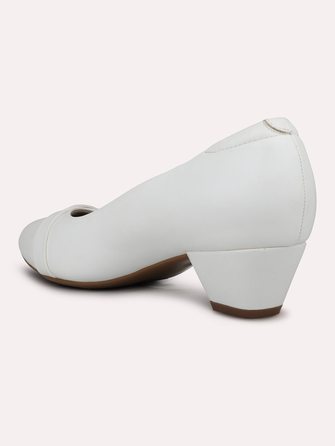 Womens White Party Wear Solid Pumps