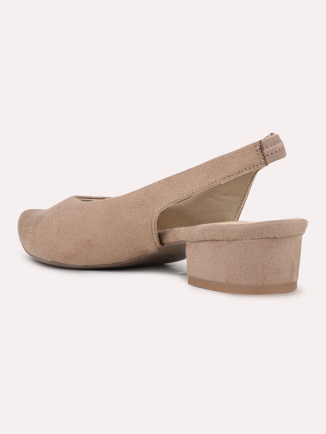 Womens Beige Party Wear Solid Pointed Heels