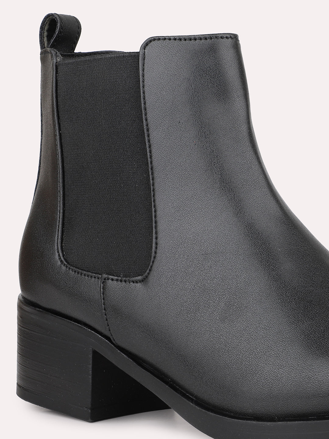 Womens Black Casual Solid Ankle Boots