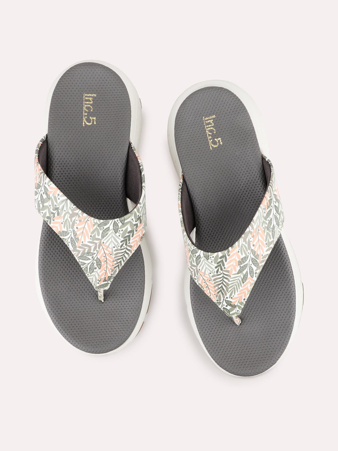 Womens Grey Casual Printed Round Toe Casual Flats