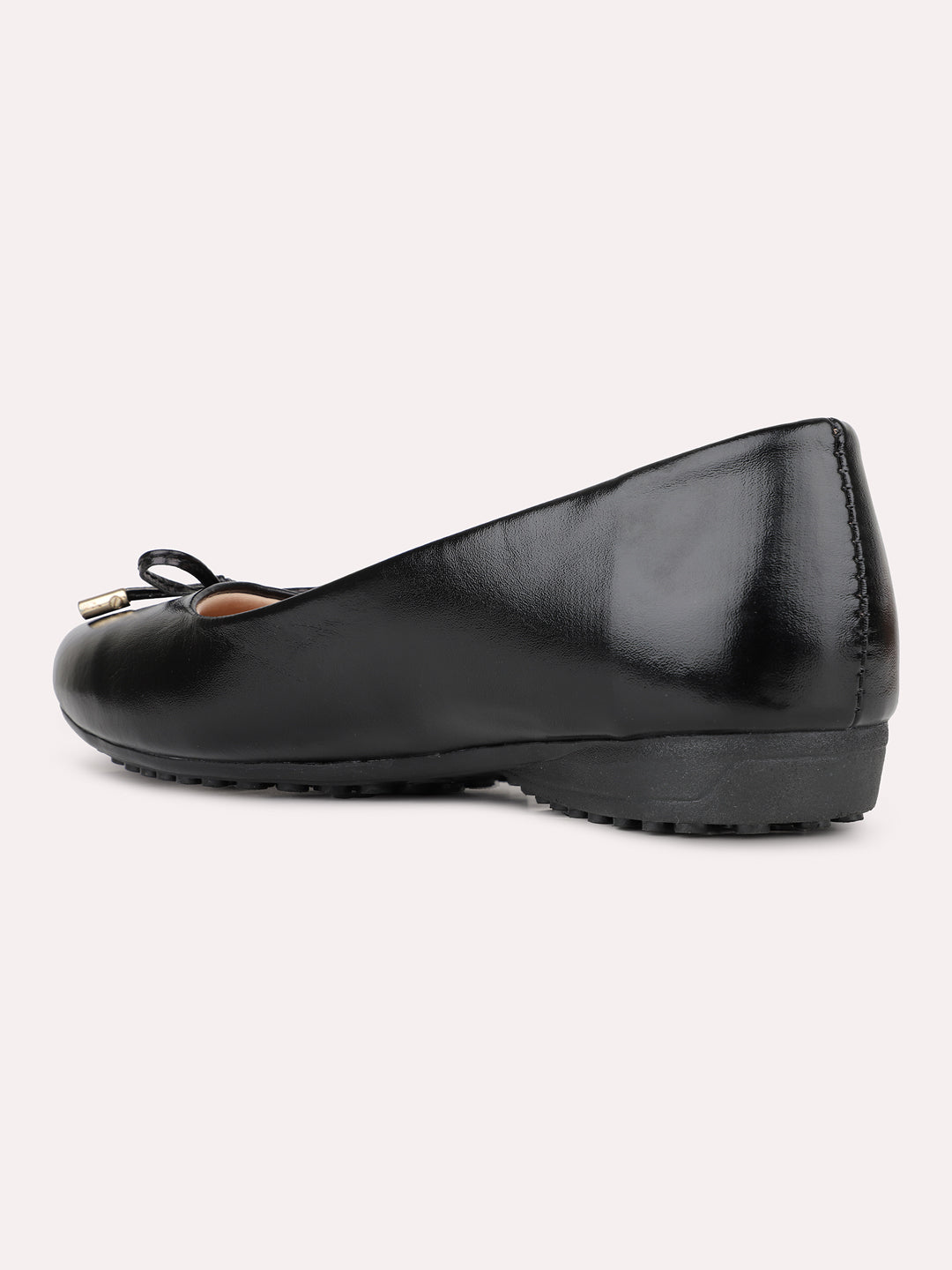 Womens Black Solid Pointed Toe Party Wear Ballerinas