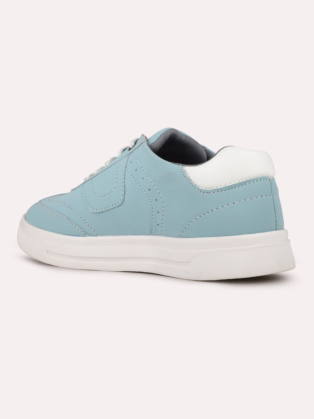 Womens Blue Casual Solid Round Toe Sneakers