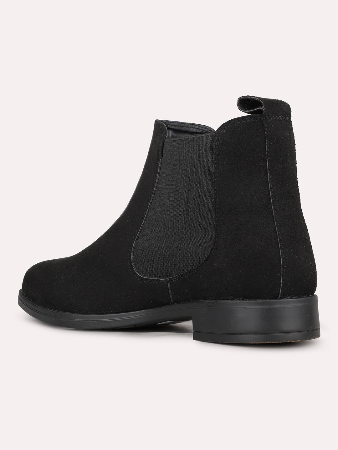 Womens Black Formal Solid Round Toe Boots