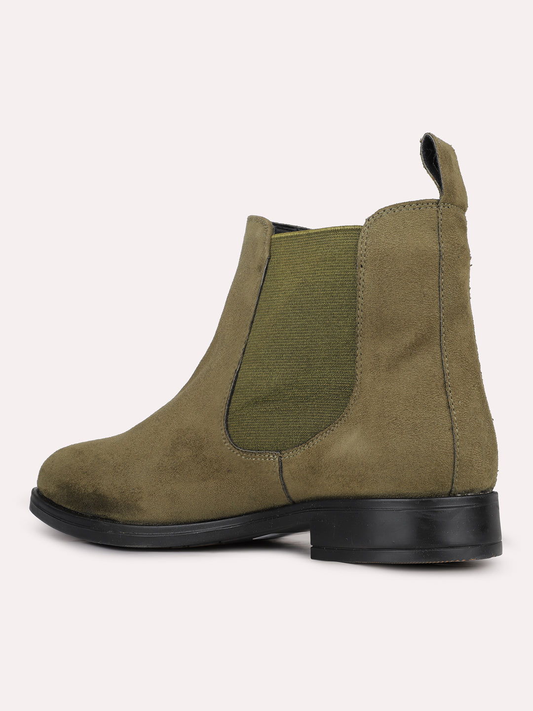 Womens Green Formal Solid Round Toe Boots